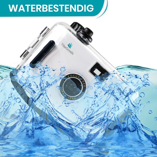 TibaGoods Einwegkamera - Mit Rolle - Wasserdicht - Analogkamera - Kinderkamera - Weiß