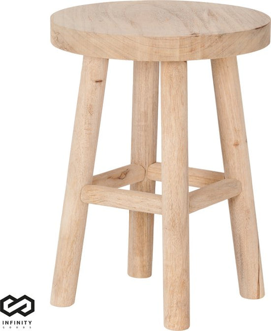 Infinity Goods Hocker Holz - Teak - Beistelltisch - Fußbank - Pflanzentisch - Stufe - bis 150 kg - Braun