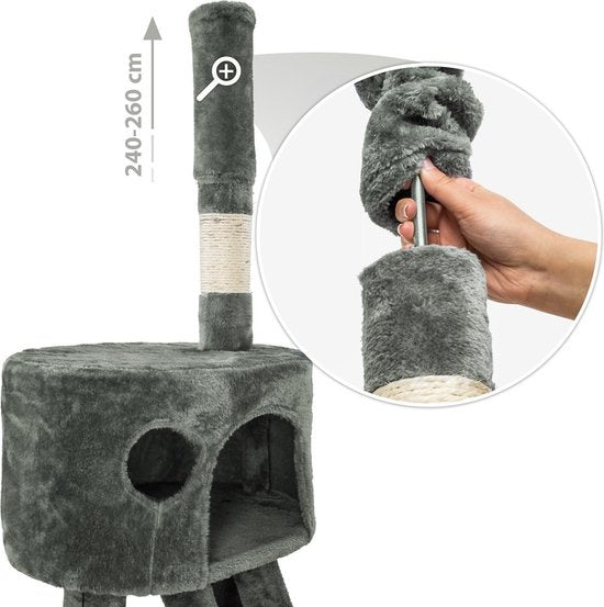 tectake 401641 Kratzbaum - Grau - 260 cm