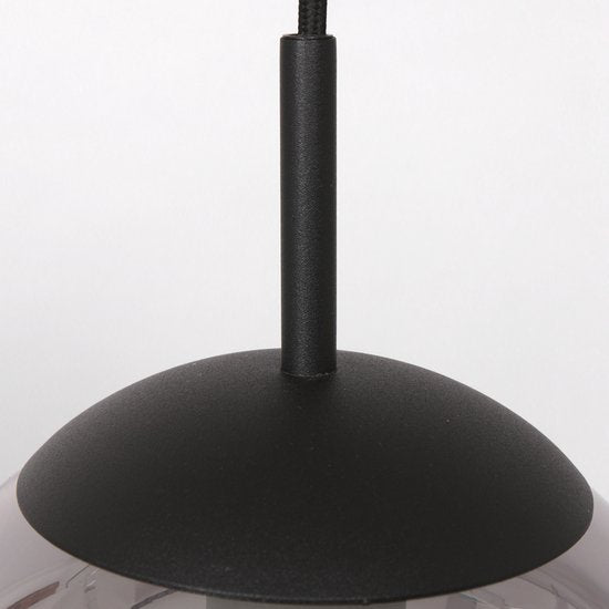 Steinhauer Pendelleuchte - Bollique LED - Designleuchte - E27  - Glas Metall - Schwarz