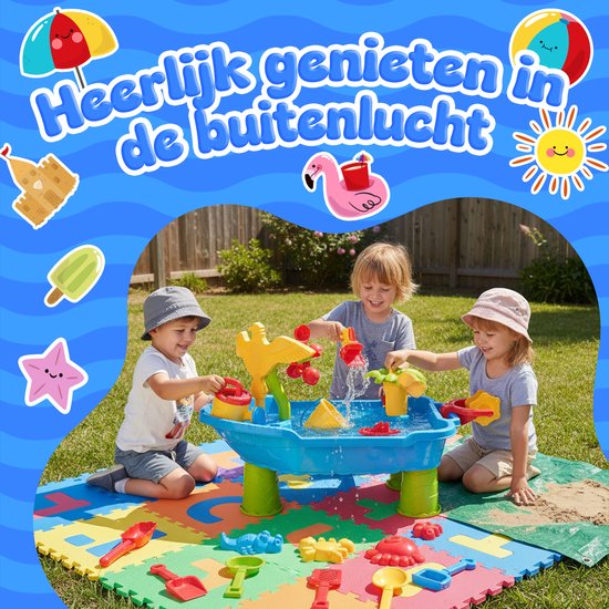 KidzKraze® Wassertisch M - Outdoor-Spielzeug - Sinnesspielzeug - Aktivitätstisch - Wasserparcours - Sandtisch für Kinder - Wasserspieltisch-Spielzeug - inkl. Zubehör