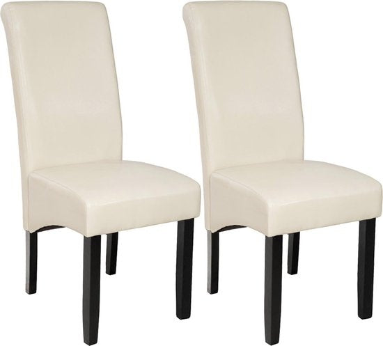 tectake - 2x Esszimmerstuhl Esszimmerstühle Set - ergonomisch - creme - 401295