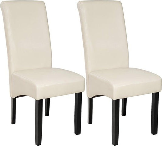 tectake - 2x Esszimmerstuhl Esszimmerstühle Set - ergonomisch - creme - 401295