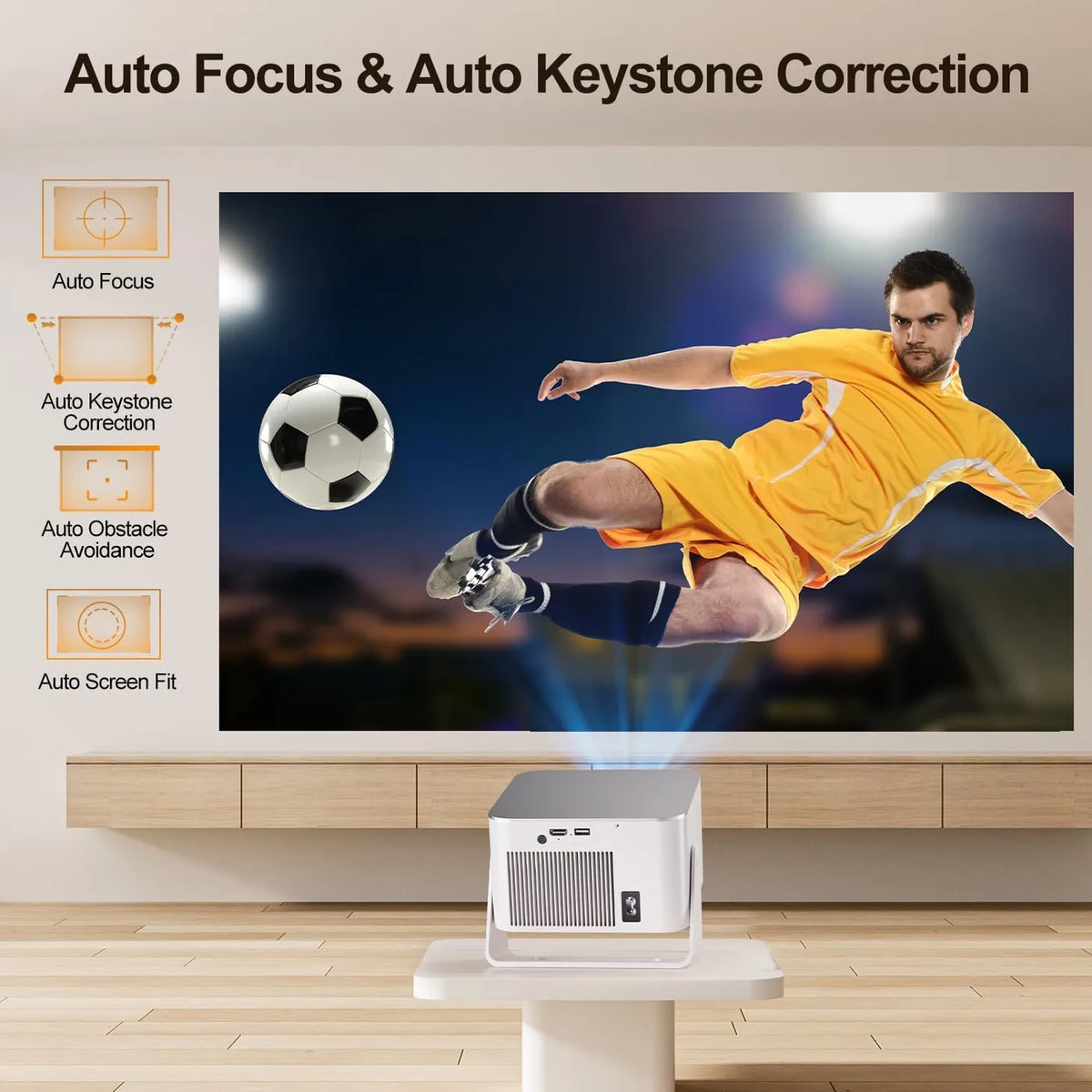 Magcubic HY350 Max Smart-Projektor – Native 1080p Full HD – 900 ANSI – Android 14 – Autofokus – um 180° drehbar – WLAN 6 – Bluetooth 5.4 – Schwarz
