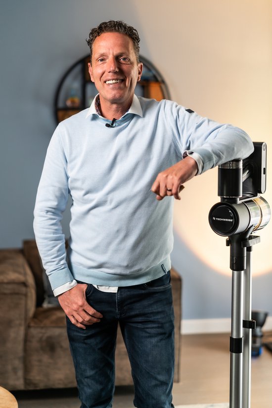 Techweise TV1 Kabelloser Staubsauger - Akkulaufzeit 90 Minuten - Extrem leistungsstark - Mit 3 Zubehörteilen - Staubbuster - Staubsauger ohne Beutel