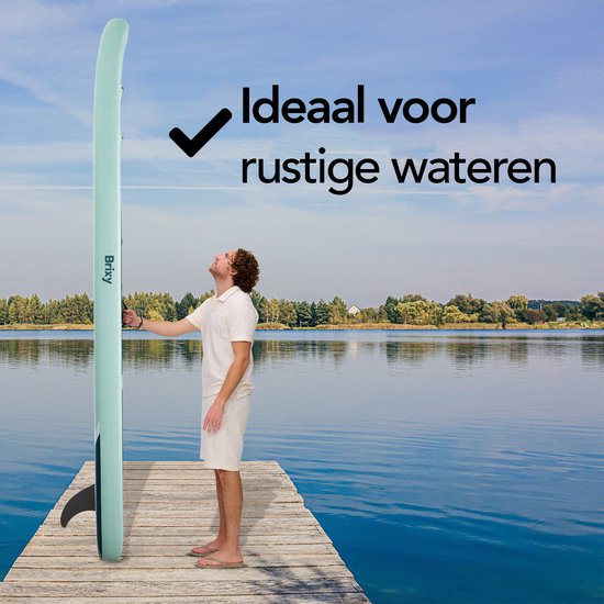 Brixy 2-in-1-SUP-Board – mit Sitz – aufblasbares Paddle-Board – Komplettset – 335 cm – max. 175 kg – Mintgrün/Blau