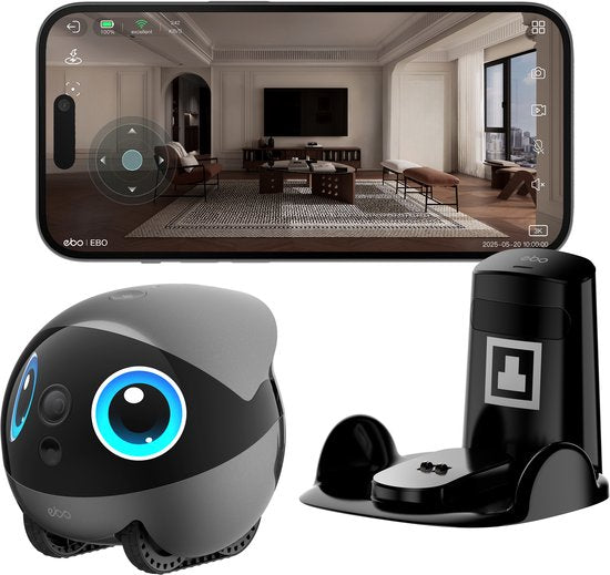 Enabot Air 2 Plus – Intelligenter Begleitroboter – 3K-HD-Kamera – Doppelte Kommunikation – Grau