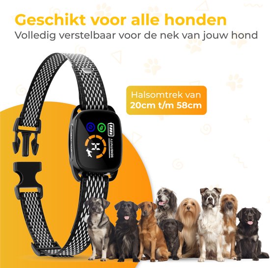 Nuvance Anti-Bell-Halsband Digital - Anti-Bell-Gerät ohne Schock - wiederaufladbar - Bellen Halsband für Hunde & Welpen - 6 Stufen