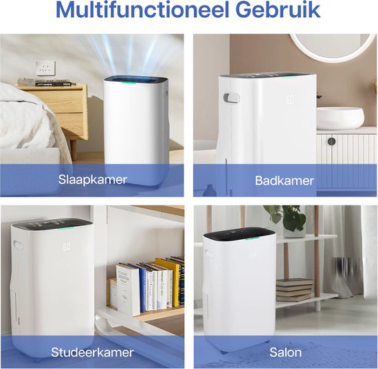 Komodo Luftentfeuchter Humi S – 25 l pro Tag – Schlafzimmer, Badezimmer, Haus & Keller – Luftentfeuchter – Wasch- und Trocknungsfunktion – Verhindert Schimmelbildung