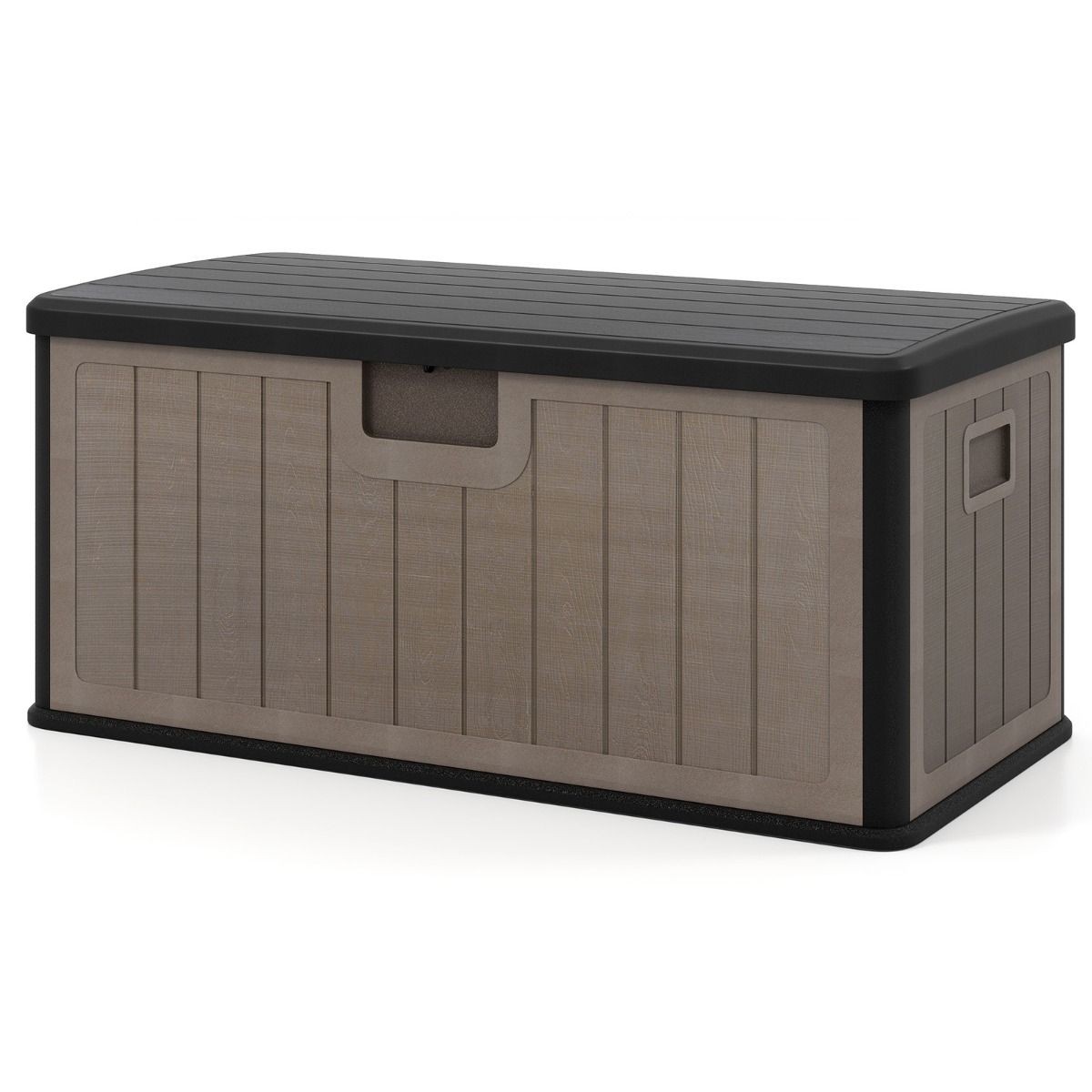 Coast Gartenbox – Kissenbox 378 Liter – Wasserdicht – Mit abschließbarem Deckel – Schwarz und Braun