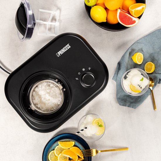Princess 282608 – Eismaschine mit Kompressor – Mit eigenem Gefrierfach – 1 Liter – Schwarz/Grau
