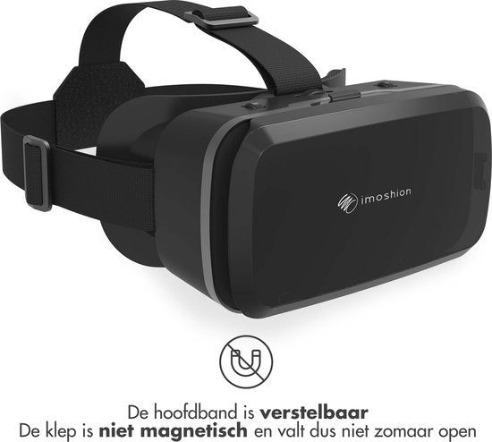 iMoshion VR-Brille Smartphone - Virtual-Reality-Brille - Realistisches 3D-Erlebnis - Geeignet für jedes Smartphone - Verstellbares Kopfband und bequemes Kissen