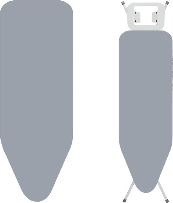 BRASQ Bügelbrettbezug IBC Bügelbrettbezug Grau – Komplettset – 122 x 38 cm – Hochwertige Baumwolle – Universell einsetzbar