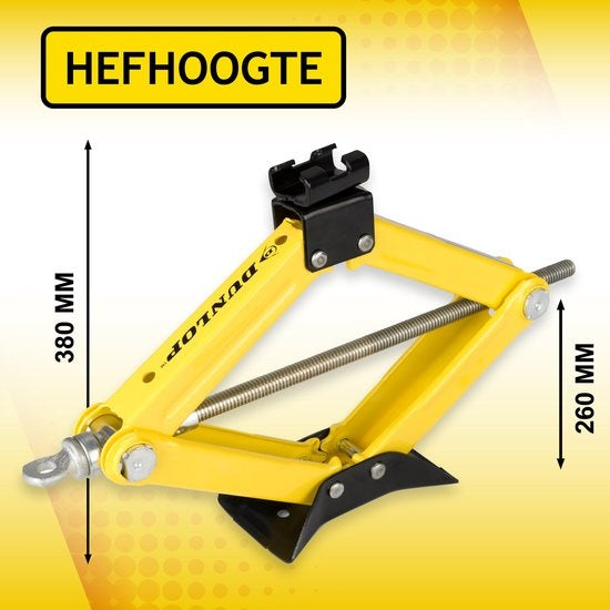 Dunlop Jack - Mechanisch - Tragfähigkeit 1,5 Tonnen - Hubhöhe 26-38 cm