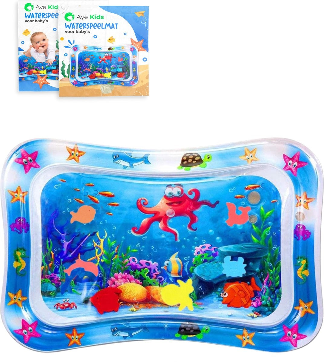 AyeKids Wasser Spielmatte - Wasser Matte - Spielmatte - Aufblasbar - Wasser Matte Baby - Blau