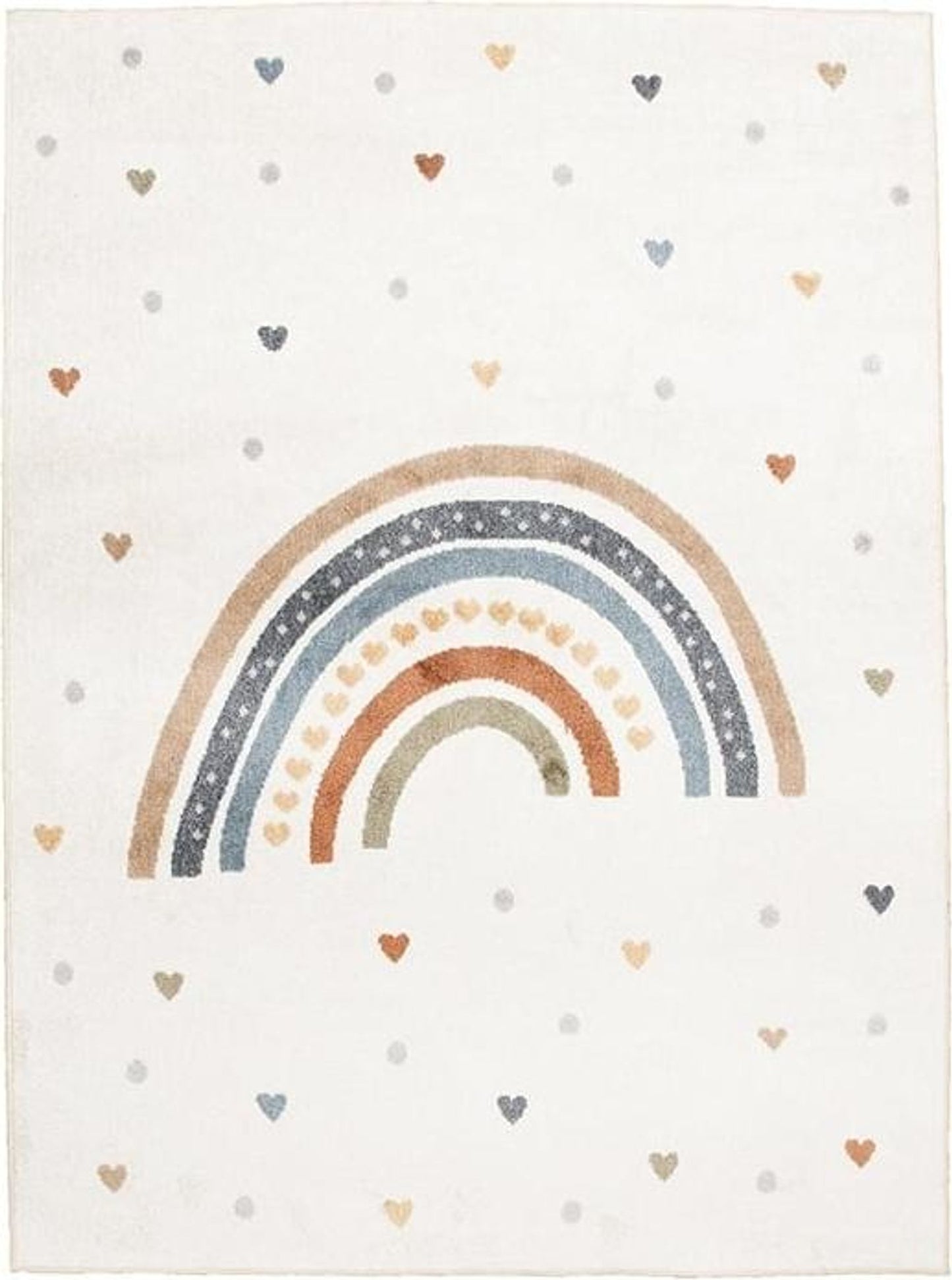 Volero Waschbarer Kinderteppich Ravi Regenbogen - Bunt - 140x200 cm