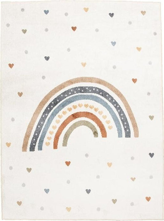 Volero Waschbarer Kinderteppich Ravi Regenbogen - Bunt - 140x200 cm