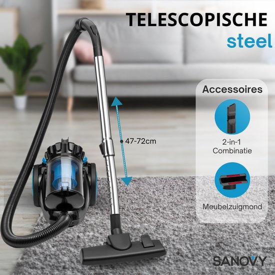 Sanovy ProPower-9100+ Staubsauger - beutellos - 3L - Kompakt - Blau