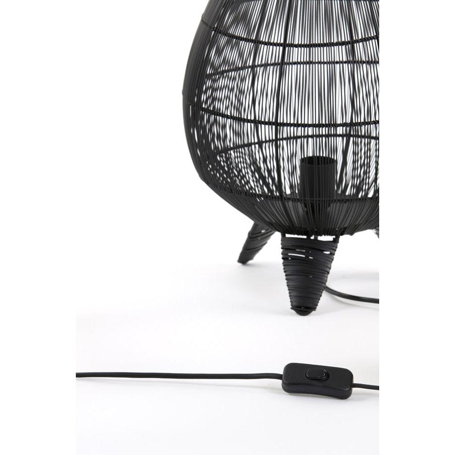 Licht & Wohnen - Tischleuchte YUMI - Ø28 cm - Schwarz