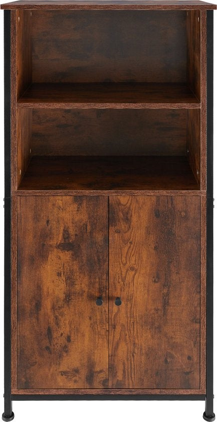 tectake - Wandschrank Doncaster 60x38x125cm - industriell dunkelbraun