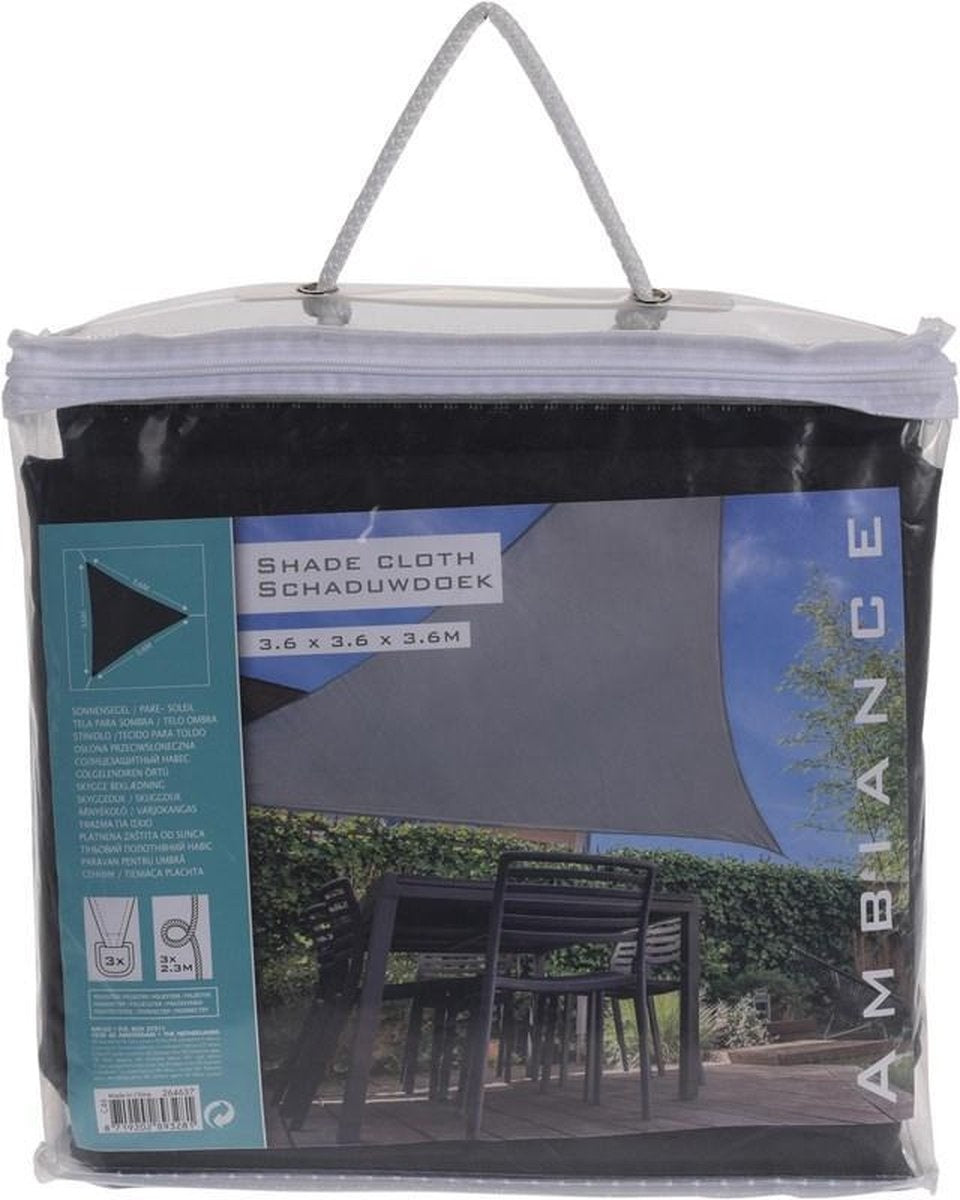 Pro Garden Schattentuch Dreieck Dunkelgrau - 3,6x3,6x3,6m