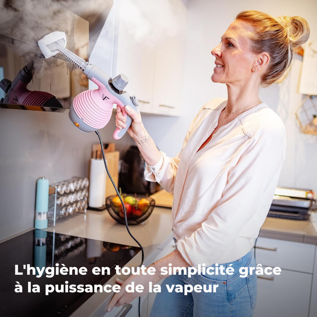 Neighbour's Friend Manueller Dampfreiniger - Dampfregulierung - Inklusive Zubehör - 350ml Tank - Rosa