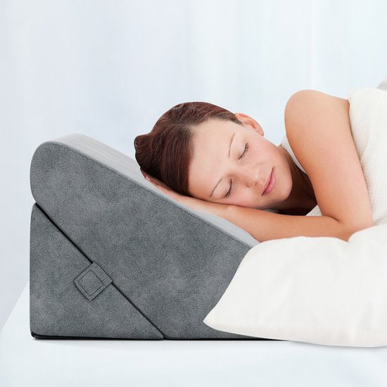 COSTWAY Keilkissen, Lesekissen, Rückenkissen, Beinkissen, Bezug aus Memory-Schaum, waschbar, Reflux-Kissen, für Erwachsene, Bettkissen, ergonomisch, Venus, Entspannungskissen für Bett und Sofa, 58 x 36 x 50,5 cm