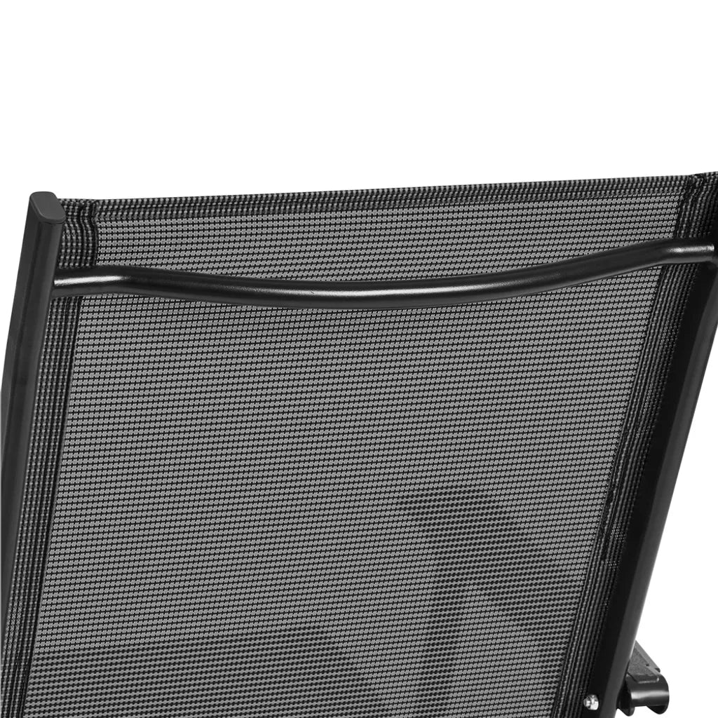 Yaheetech Gartenstühle 2er Set schwarz - klappbare hohe Rückenlehne - 54 x 57 x 93,5 cm