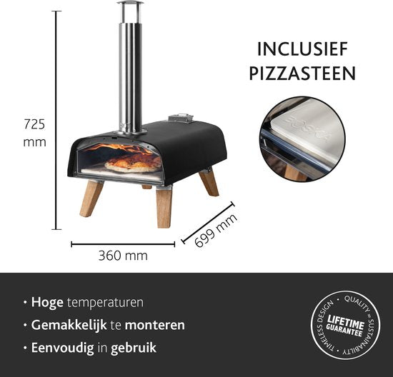 BOSKA Pizza Oven Pro Pellet - Pizzaöfen - Outdoor-Pizzaofen - Für Pizza und Brot - Inklusive Pizzastein