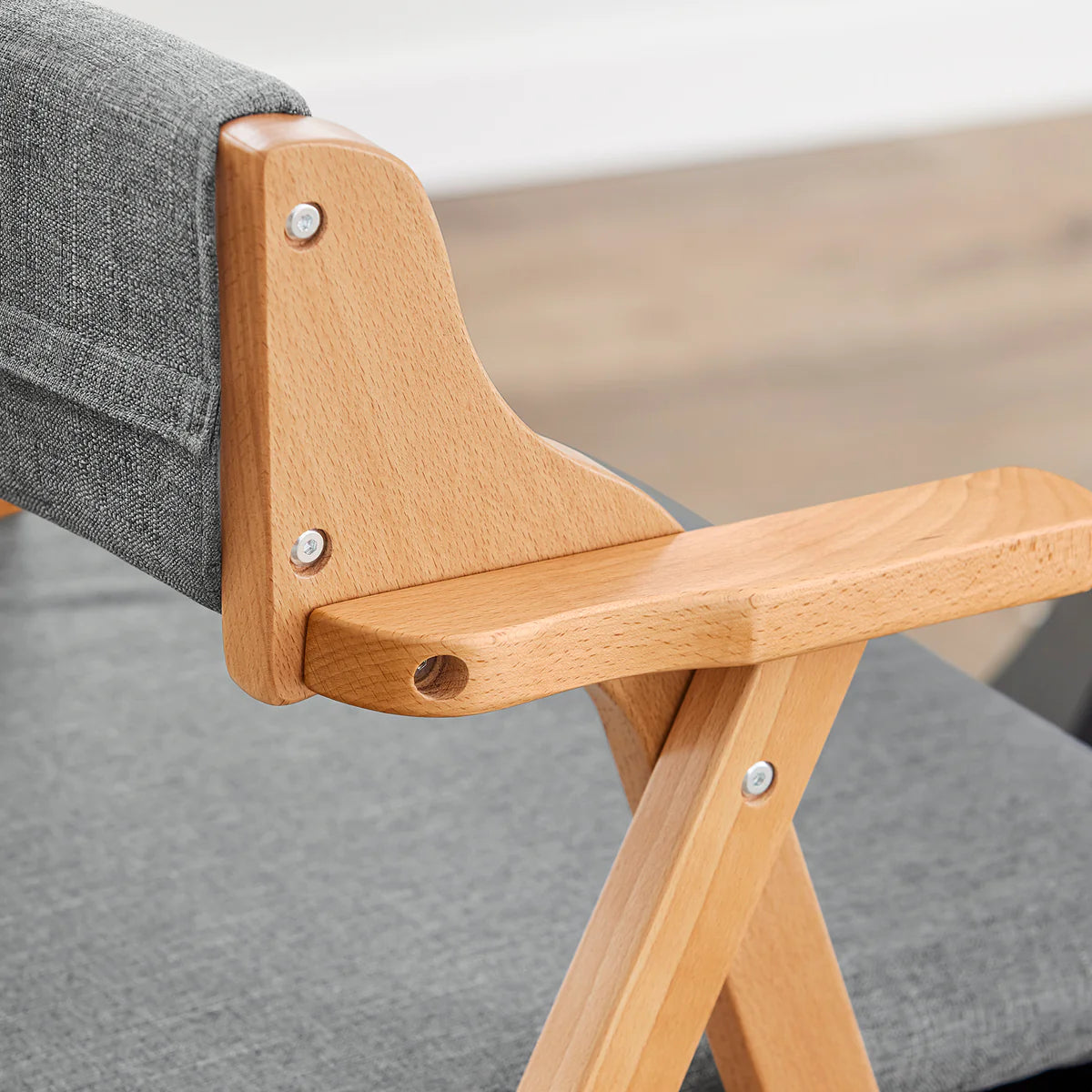 SoBuy FST98-HG Klappbarer Esszimmerstuhl aus Holz mit Kissen – Klappstuhl aus massivem Buchenholz – Grau