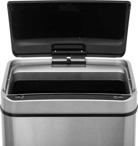 5Five Mülleimer/Treteimer mit automatischer Öffnung – mit Bewegungssensor – silber – Metall – 40 Liter – 33 x 24 x 66 cm