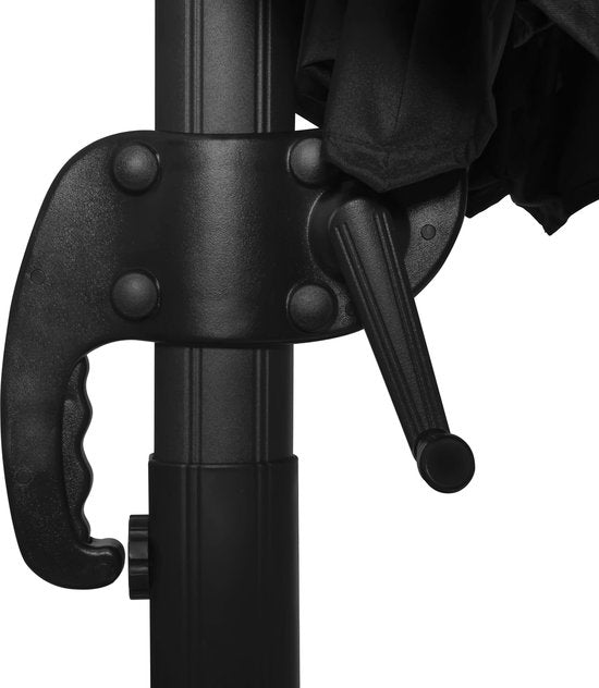 VONROC Premium Floating Parasol Bardolino Ø300cm - Inkl. Kreuzfuß & Schutzhülle - Runder Sonnenschirm - 360° drehbar - Neigbar - UV-beständiges Tuch - Schwarz