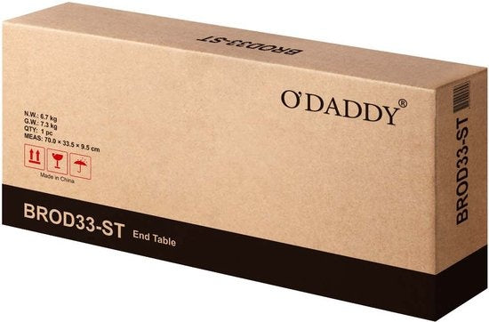 O'DADDYÂ® Wandtisch - Beistelltisch Industrial - mit 2 Netzablagen - Beistelltisch 60x30x60 cm - Flurtisch - Farbe braun