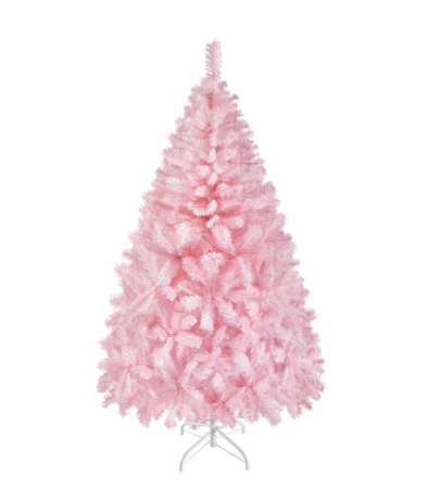Yaheetech Kunstweihnachtsbaum 154 cm – Rosa – 398 Zweige – Zusammenklappbarer Ständer