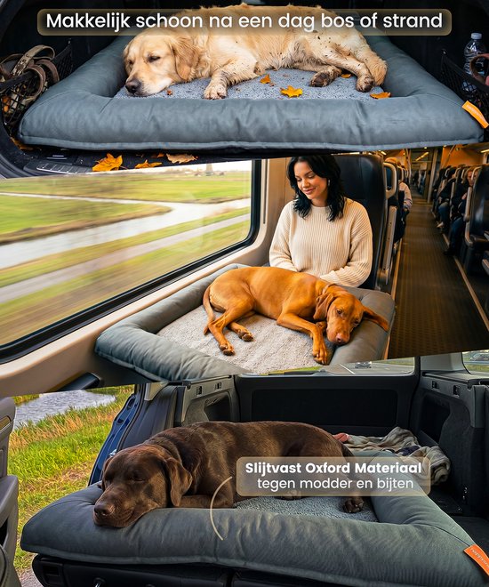 Happysnoots® Orthopädisches Hundekissen – XL-Hundekorb 85 x 70 cm – Waschbares Hundebett – Graues Hundekissen mit Reißverschluss
