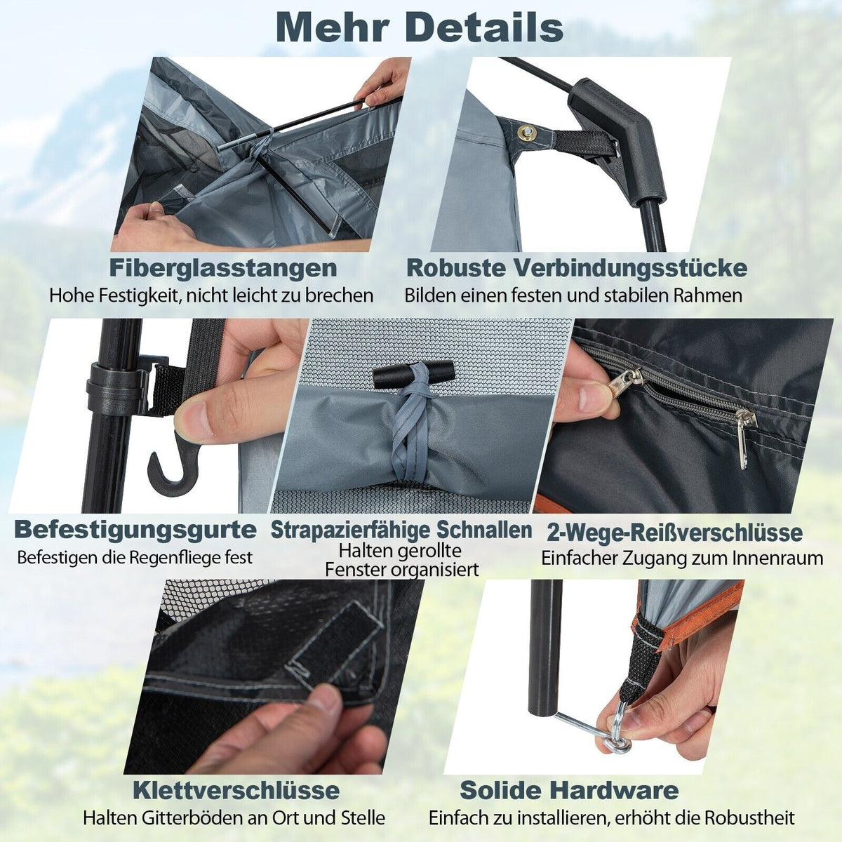 Coast Dusch- und Umkleidezelt - 2 Personen - 210 x 106 x 210 cm - grau
