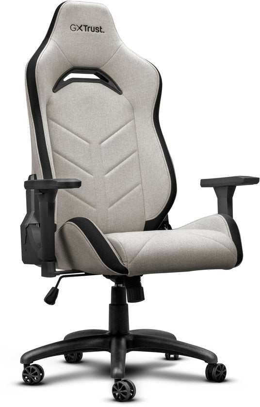 Trust GXT 723 Ruya Gaming-Stuhl – Bequemer Stoffbezug – Beige