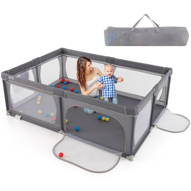 Coast Babygitter mit 50 Kugeln – 206 x 147 cm – Grau