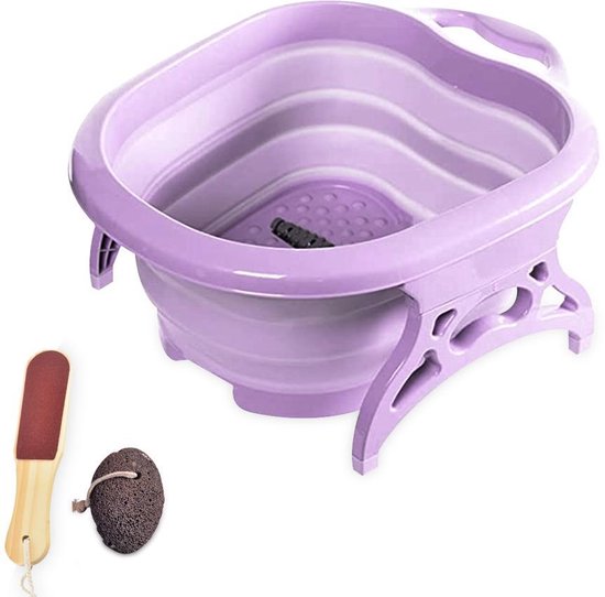 Noswo Fußbad - Fußbad zusammenklappbar - Fußbad mit Massage - Fußmassage - Lila