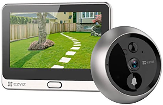 EZVIZ DP2 2K – Video-Türklingel mit 4,3-Zoll-Touchscreen – 2K-Video, 166°-Weitwinkel, PIR-Erkennung und Nachtsicht – Zwei-Wege-Audio – MicroSD