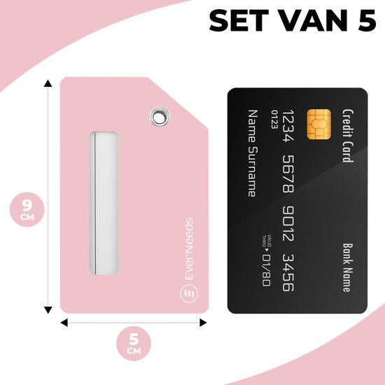 EverNeeds Gepäckanhänger - Silikon - Gepäckanhänger für Koffer - Gepäckanhänger - Rosa - 5 Stück