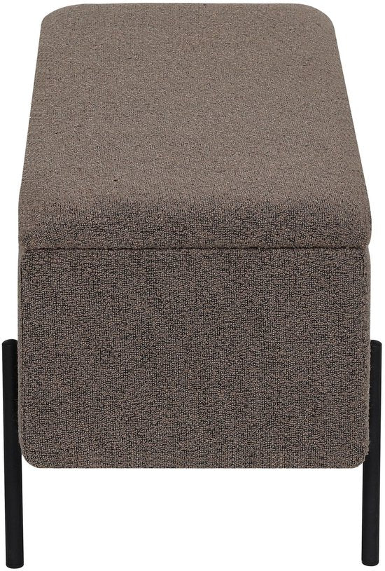 House Nordic Aufbewahrungsbank Watford – brauner Bouclé-Stoff – 95 x 43 x 37 cm