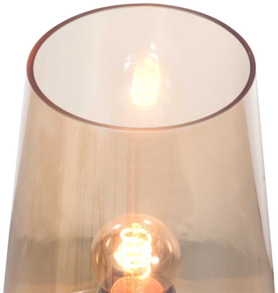Tischlampe Ancilla 3103ME Messing, E27-Fassung, Touch-Ein-/Ausschaltung – Klassisches Design von Steinhauer – Aus Metall, Glas und Elektronik – 180 cm langes Kabel – Für den Innenbereich