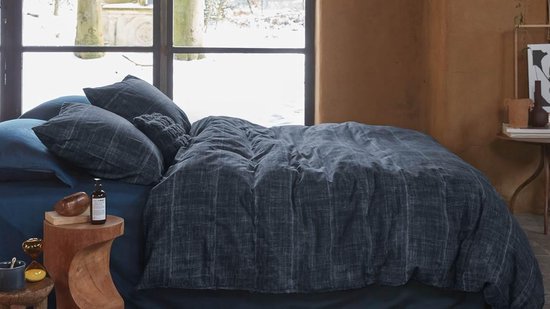 Vtwonen Vintage Indigo Bettbezug - Lits-Jumeaux - 240x200/220 - Dunkelblau