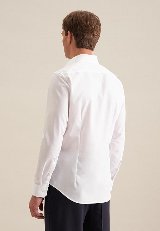 Seidensticker Herren Business Hemd - Shaped Fit - Bügelfrei - Kentkragen - Langarm - 100% Baumwolle - Größe M