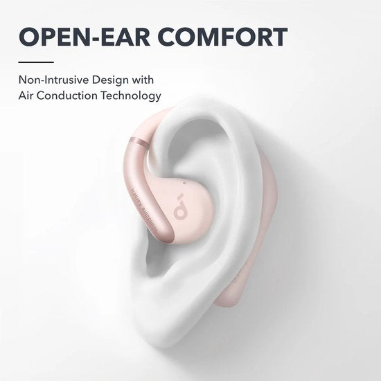 Anker AeroFit Headset – Kabellose Ohrbügel – Telefonate/Musik/Sport/Alltag – Bluetooth – Hellrosa