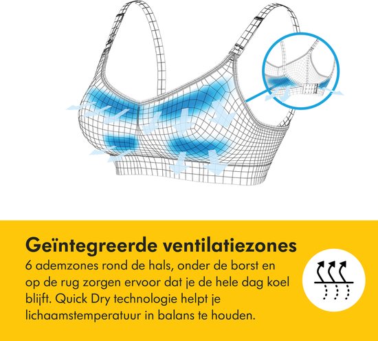 Medela Keep Cool Ultra BH – Nahtloser Still-BH – Schwangerschafts-BH mit 6 atmungsaktiven Zonen – Soft-Touch-Material – Bequem und stützend – Weiß – Größe M