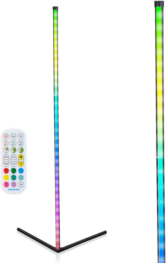 Grundig Eckleuchte – LED – RGB – Musiksensor – 140 cm – Mehrfarbig