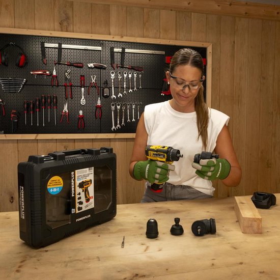 Kompakter 4-in-1-Multifunktionsschraubendreher 12 V POWXBOX001 – inkl. 12-V-Akku und 2,0-Ah-Ladegerät