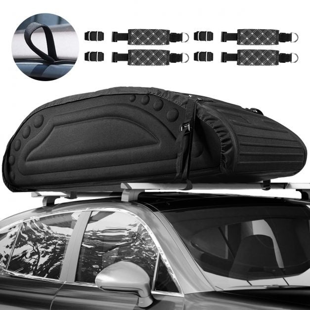 Coast Car Roof Box mit Riemen Dach Tasche - 400L - Schwarz